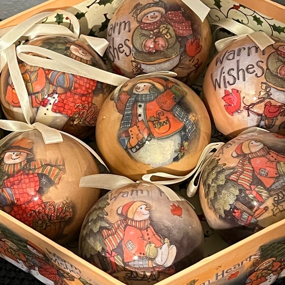 Warm Wishes Box Of 7 Christmas Snowman Ornaments - Picture 4 of 8